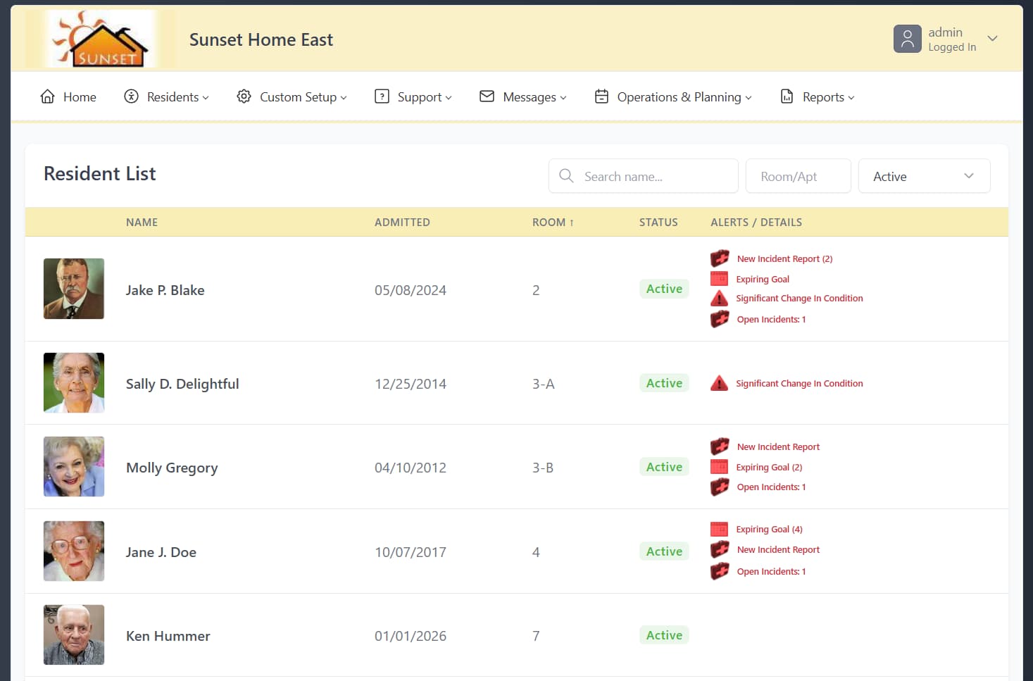 ALChartsPlus resident list screenshot